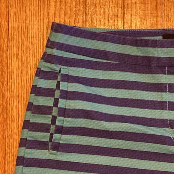 J. Crew Striped Blue and Green Shorts Size 6 - Picture 2 of 11
